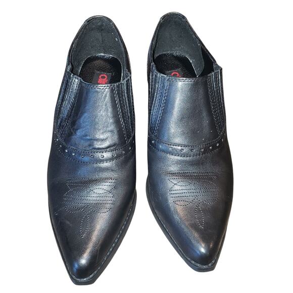 DINGO Black Leather Western Ankle Boots  8W Country Glam Southern Style Western - Picture 2 of 10